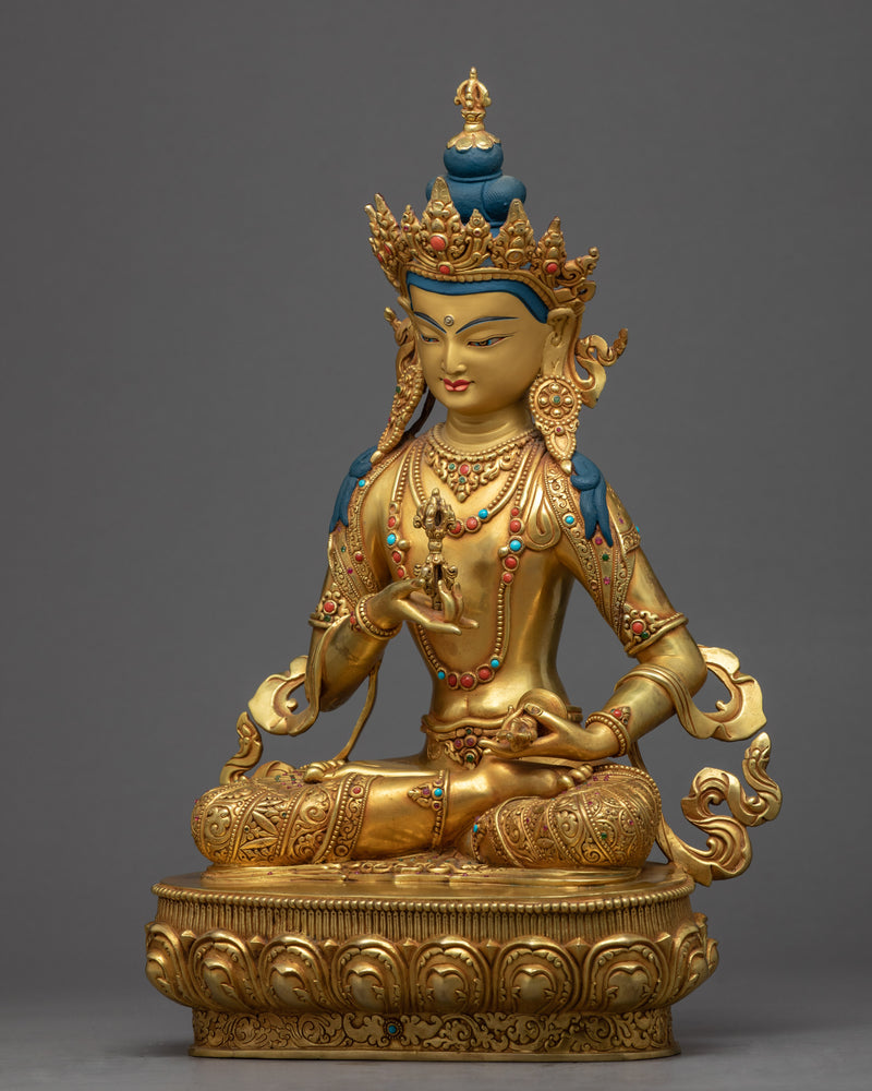 Vajrasatttva Statue Dorje Sempa | Gold Gilded Traditional Art