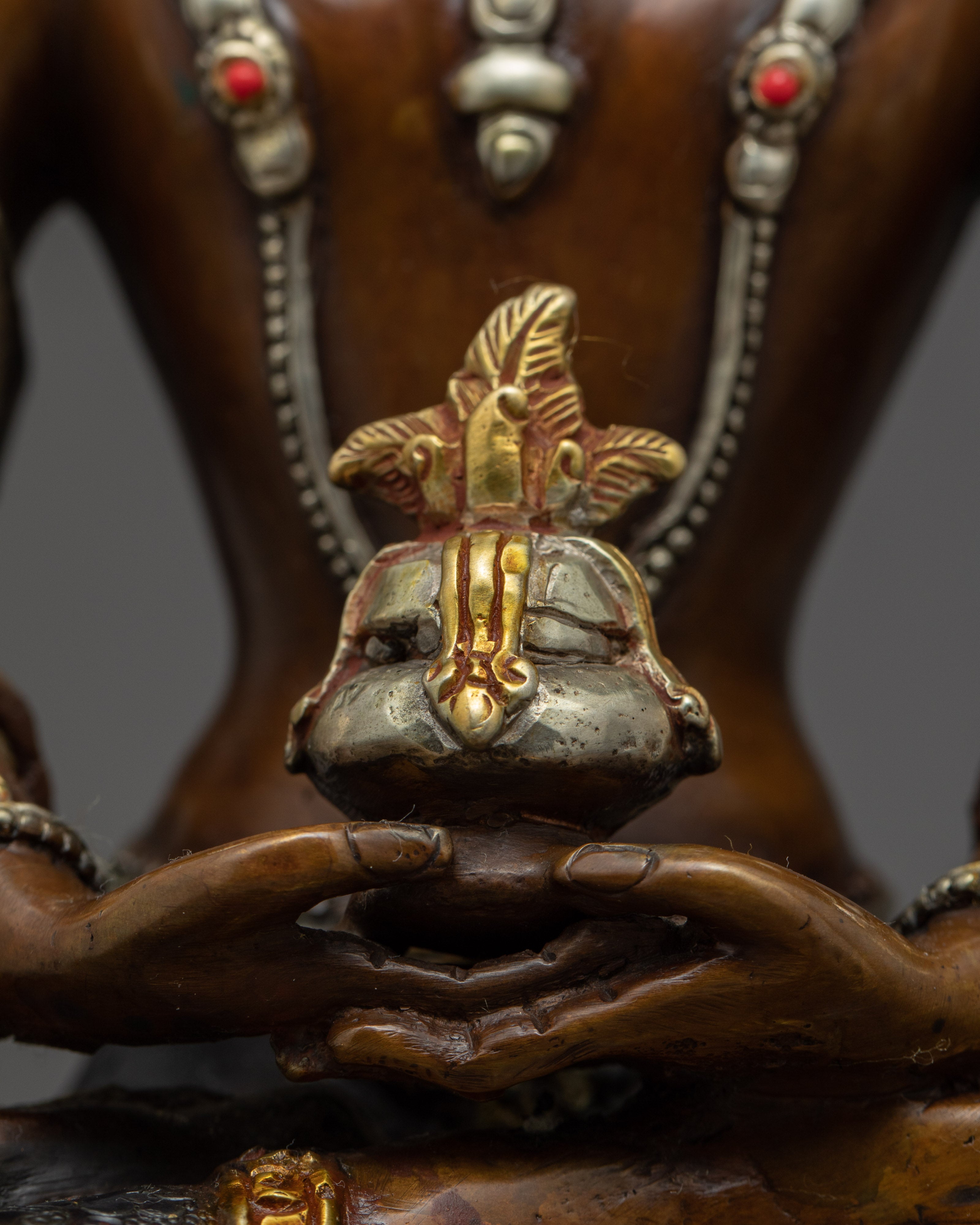 Amitayus Buddha Gold Statue | Traditional Bodhisattva Art