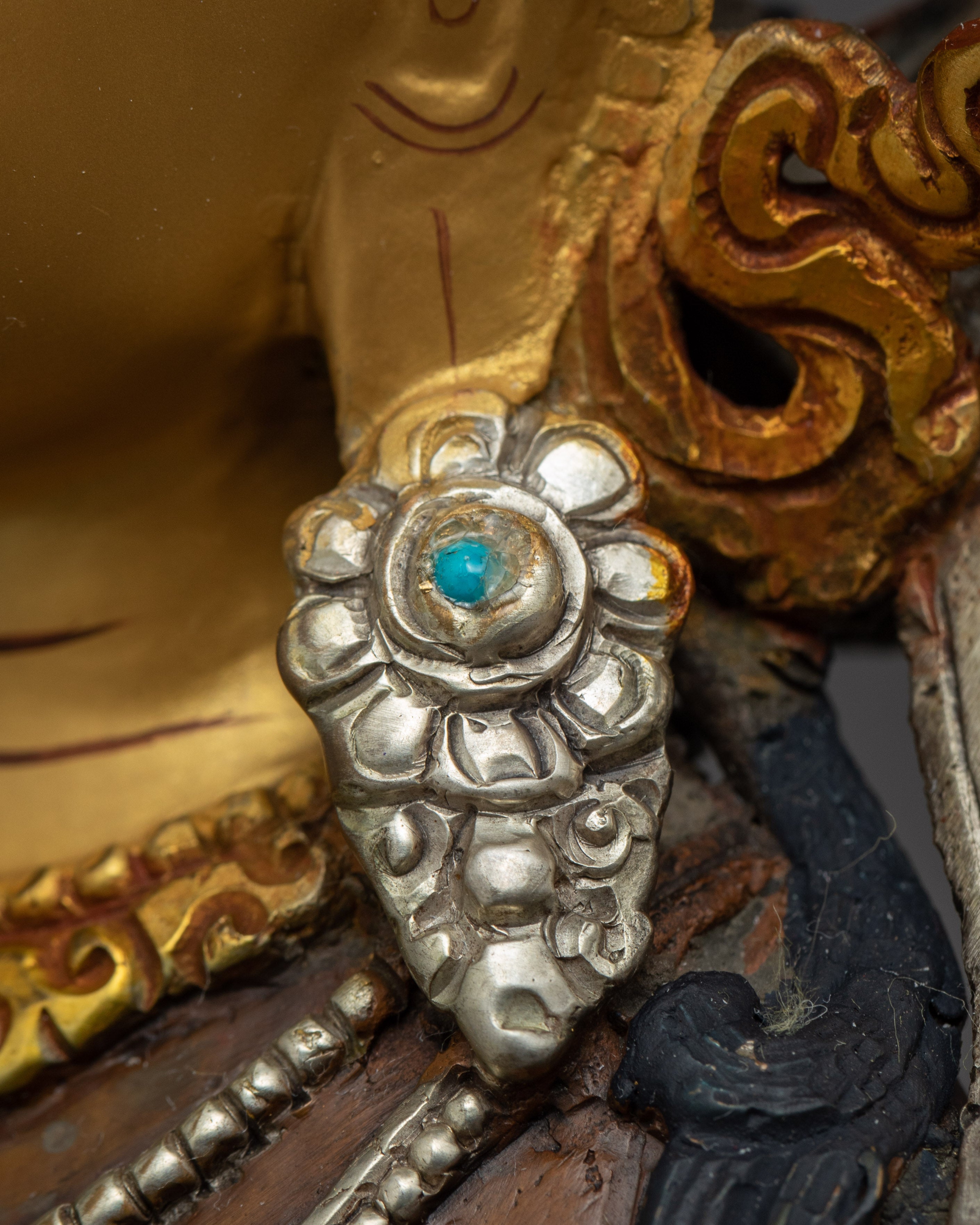 Amitayus Buddha Gold Statue | Traditional Bodhisattva Art