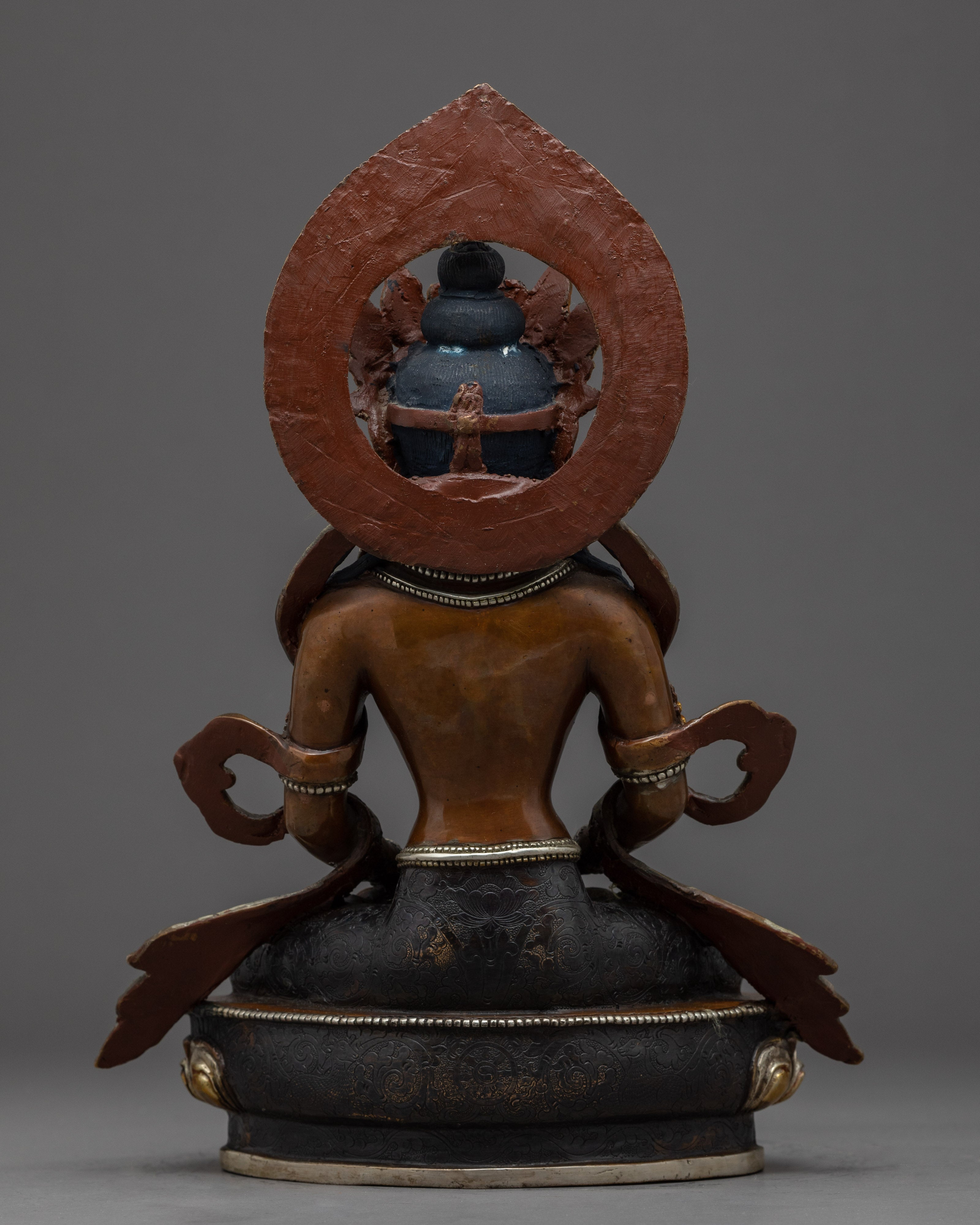 Amitayus Buddha Gold Statue | Traditional Bodhisattva Art
