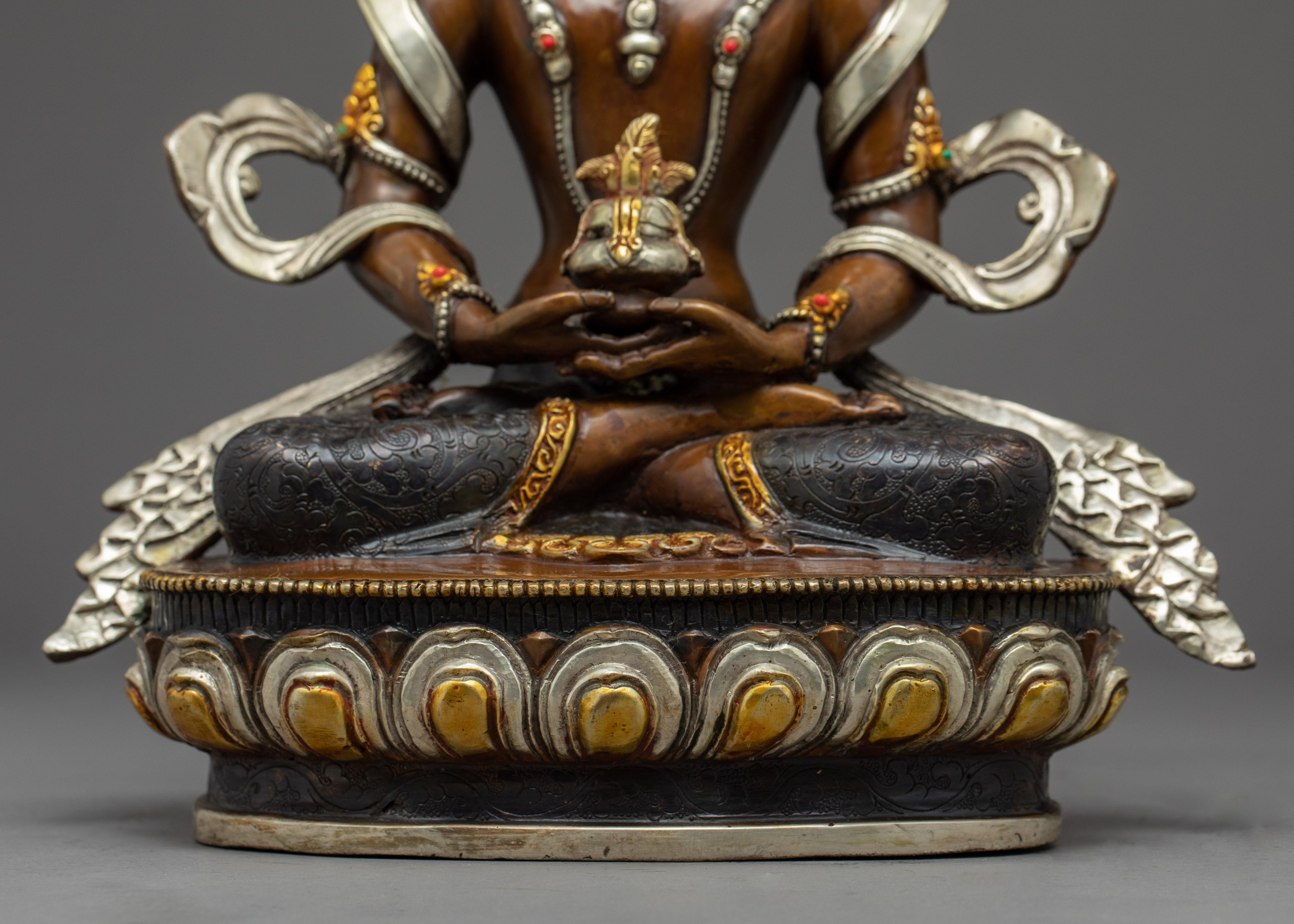 Amitayus Buddha Gold Statue | Traditional Bodhisattva Art