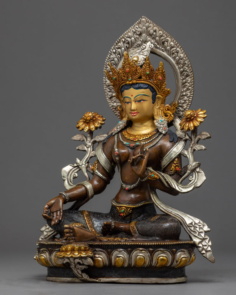Female Buddha Green Tara Sculpture | Mother Tara Statue