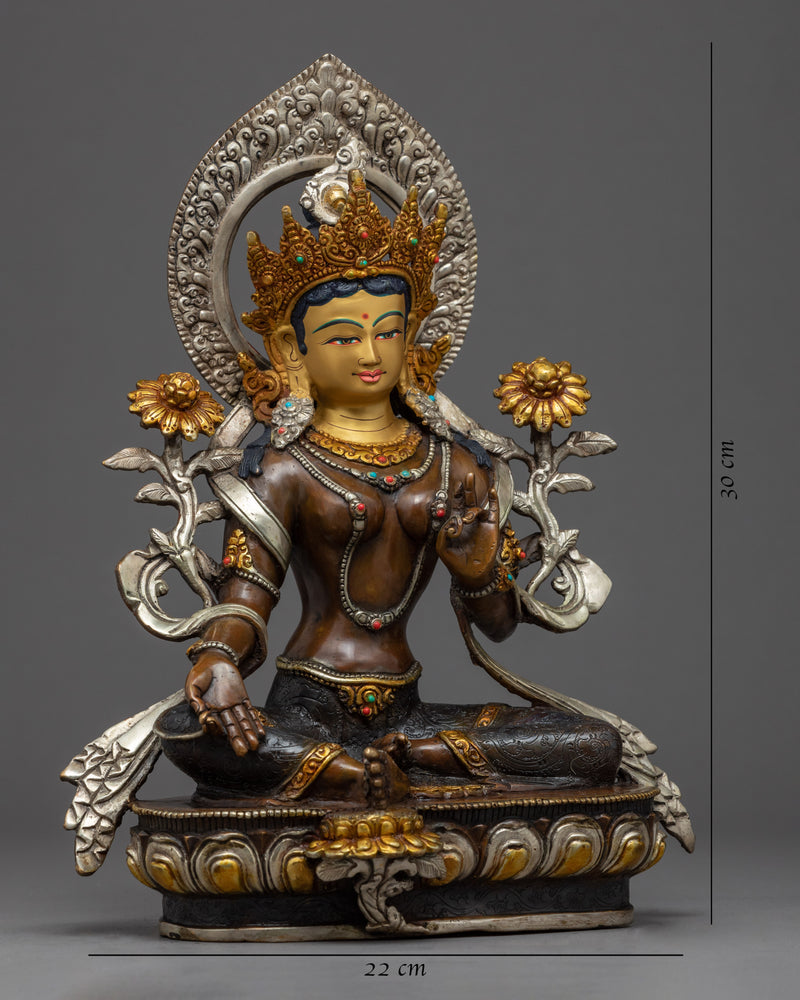 Female Buddha Green Tara Sculpture | Mother Tara Statue
