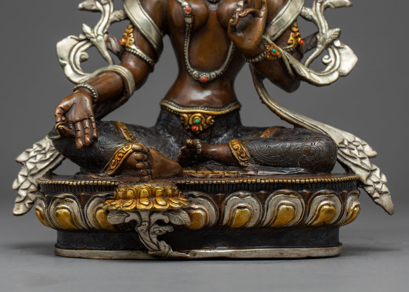 Female Buddha Green Tara Sculpture | Mother Tara Statue