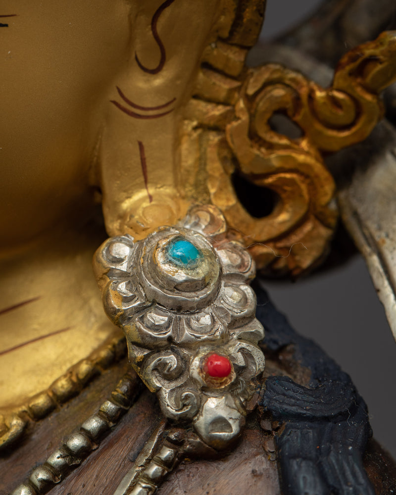 Indoor Vajrasattva Sculpture | Gold Gilded Traditional Art