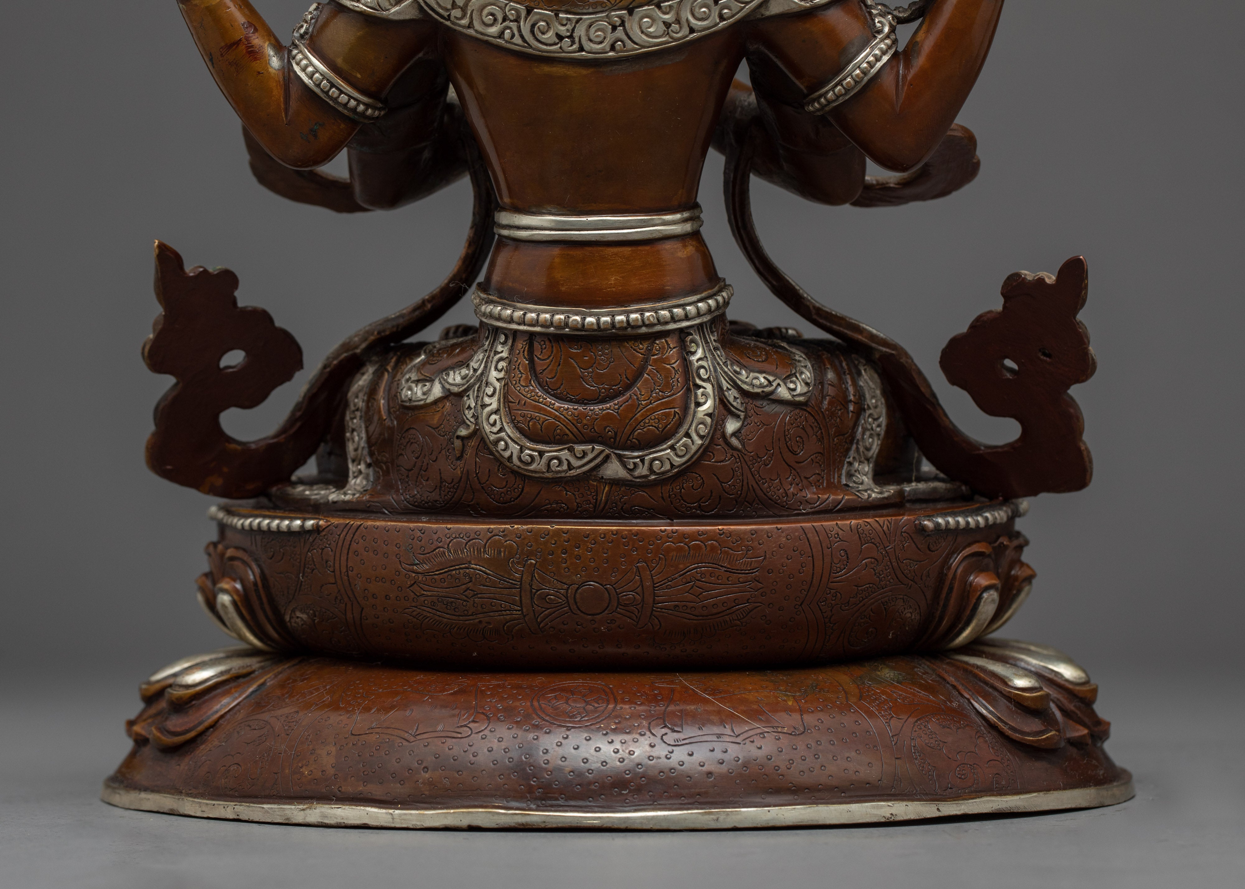 The Bodhisattva Avalokiteshvara Sculpture | Hand-Carved Himalayan Bodhisattva Chenrezig Art