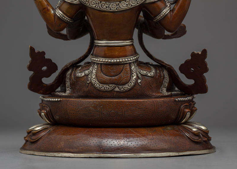 The Bodhisattva Avalokiteshvara Sculpture | Hand-Carved Himalayan Bodhisattva Chenrezig Art
