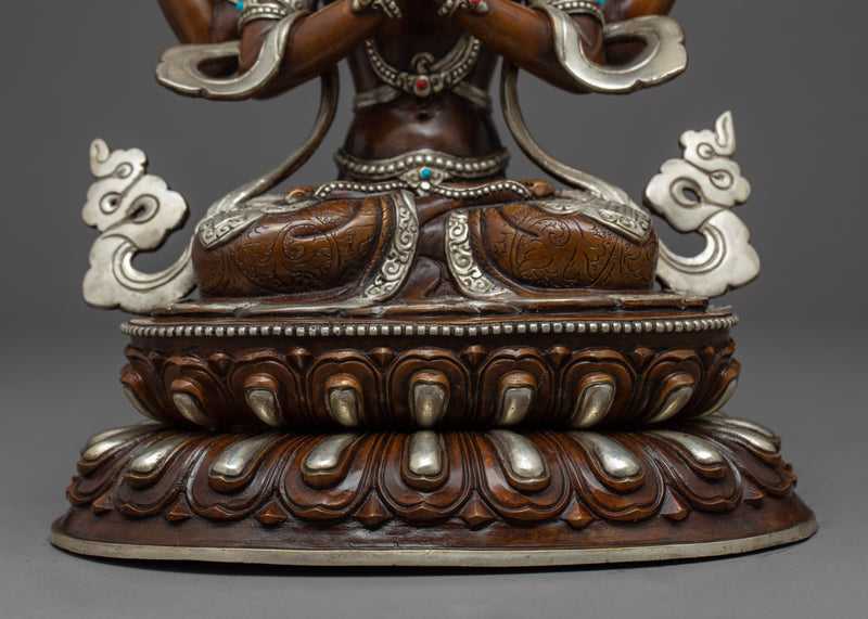 The Bodhisattva Avalokiteshvara Sculpture | Hand-Carved Himalayan Bodhisattva Chenrezig Art