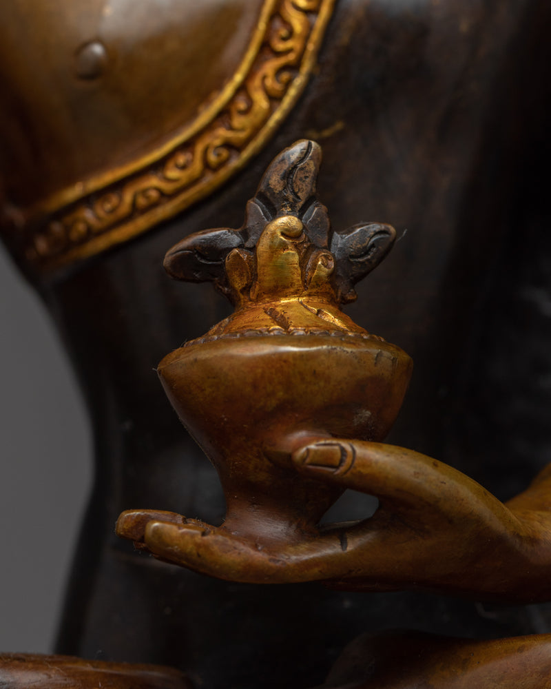 Medicine Buddha Gold Sculpture | Traditional Buddhist Art