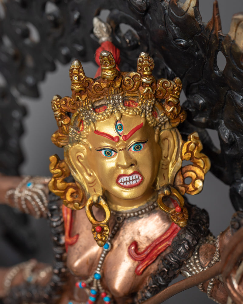 Vajrayogini Gold Gilded Dakini Sculpture | Gold Gilded Himalayan Art