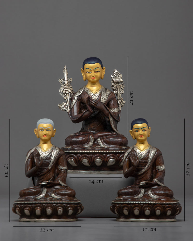 Tsongkhapa and His Disciples Set Sculpture | Hand Carved Buddhist Statue Set