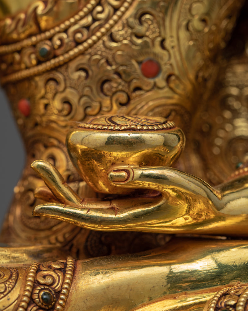Shakyamuni Buddha Gold Statue | Traditional Himalayan Art
