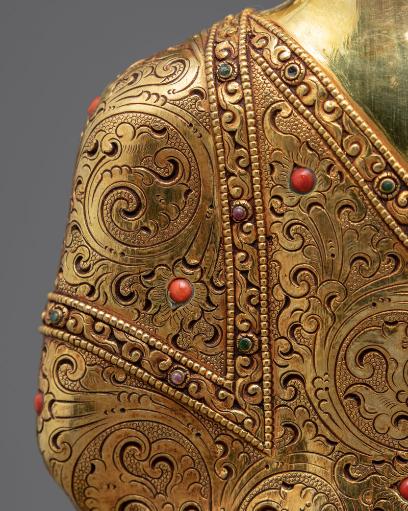 Shakyamuni Buddha Gold Statue | Traditional Himalayan Art