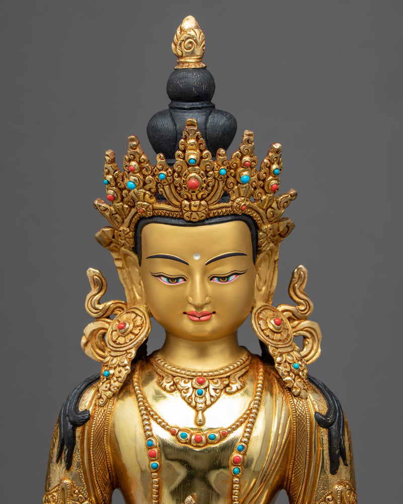 Buddha of Long Life Statue | Amitayus Hand-Sculpted Art