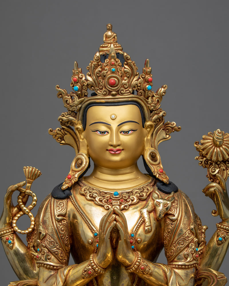 Bodhisattva Chenrezig Art Sculpture | Buddhist Compassion Deity
