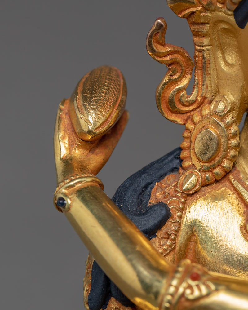 Vajrasattva with Consort Statue | 24k Gold Gilded Sculpture