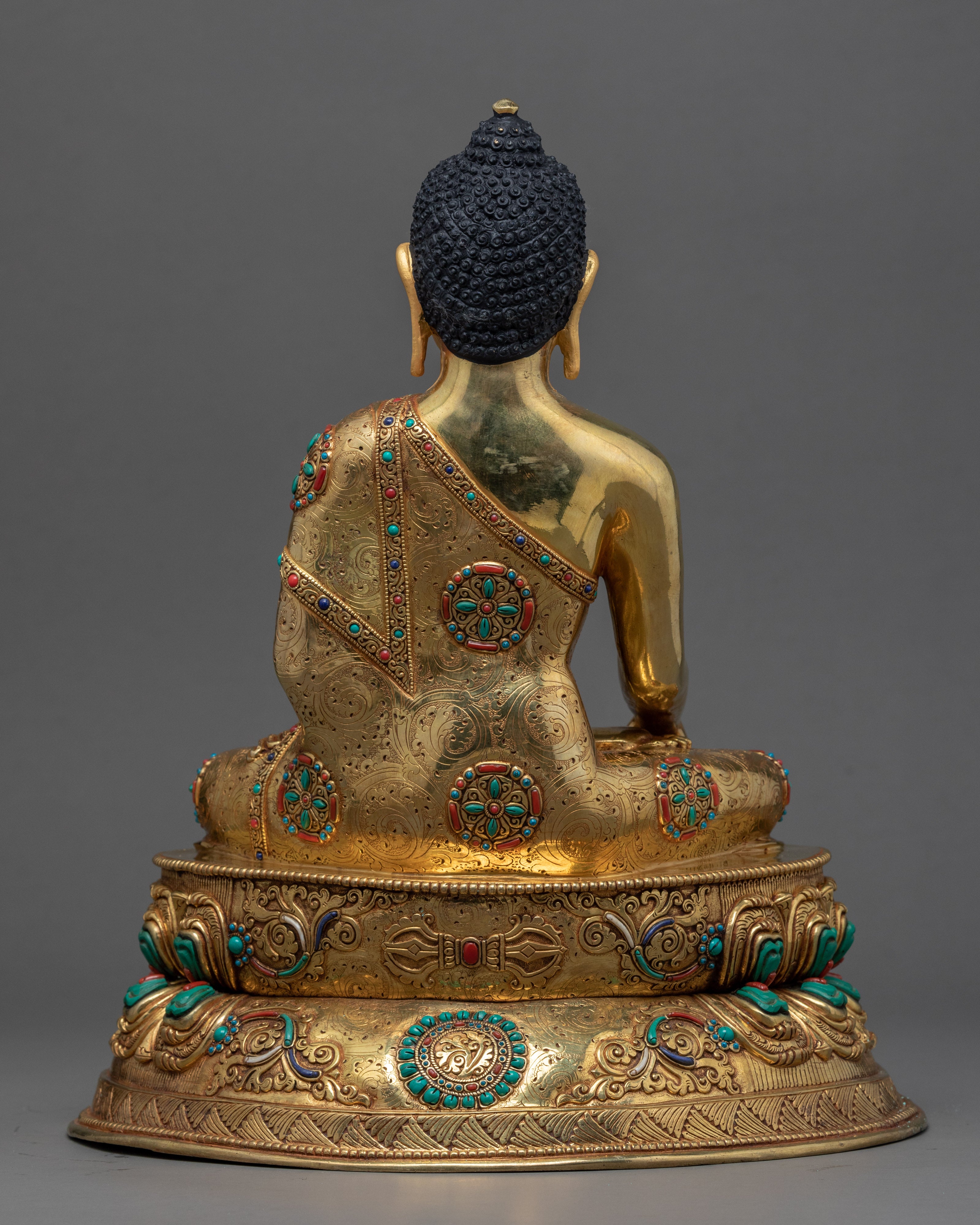 Hand Carved Buddha Statue | Buddhist Enlightenment Gold Statue