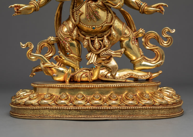 Mahakala Six Armed Sculpture | Traditional Himalayan Art