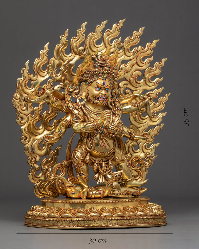 Mahakala Six Armed Sculpture | Traditional Himalayan Art