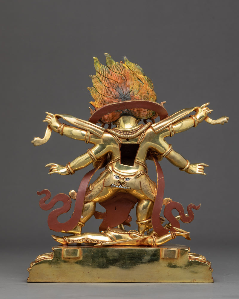 Mahakala Six Armed Sculpture | Traditional Himalayan Art