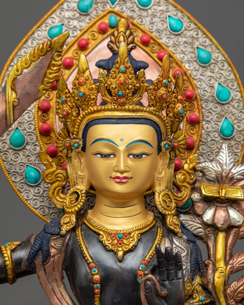 Maha Manjushri Sculpture | Traditional Himalayan Art of Nepal