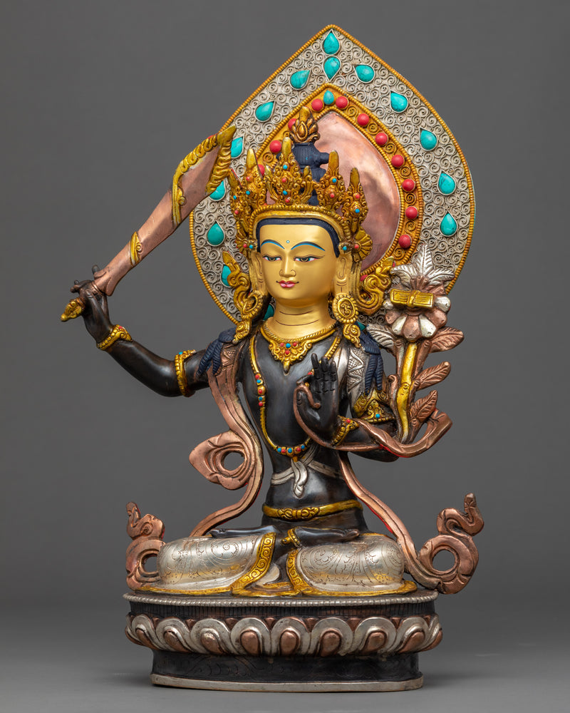 Maha Manjushri Sculpture | Traditional Himalayan Art of Nepal