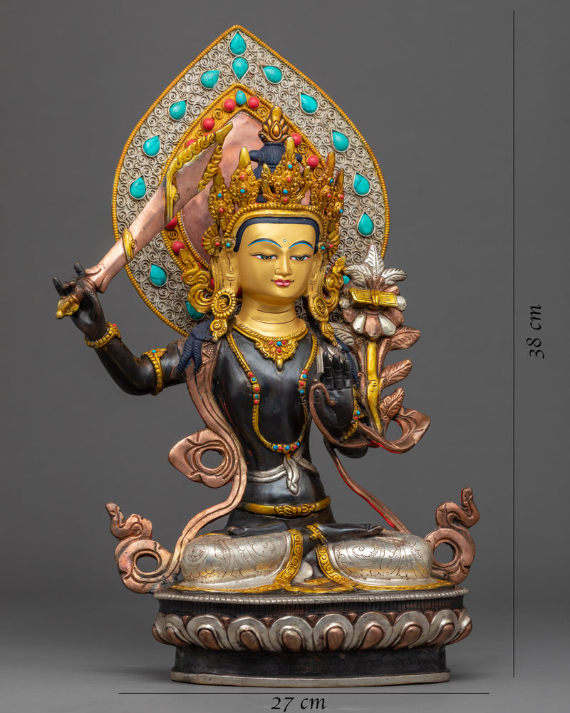 Maha Manjushri Sculpture | Traditional Himalayan Art of Nepal
