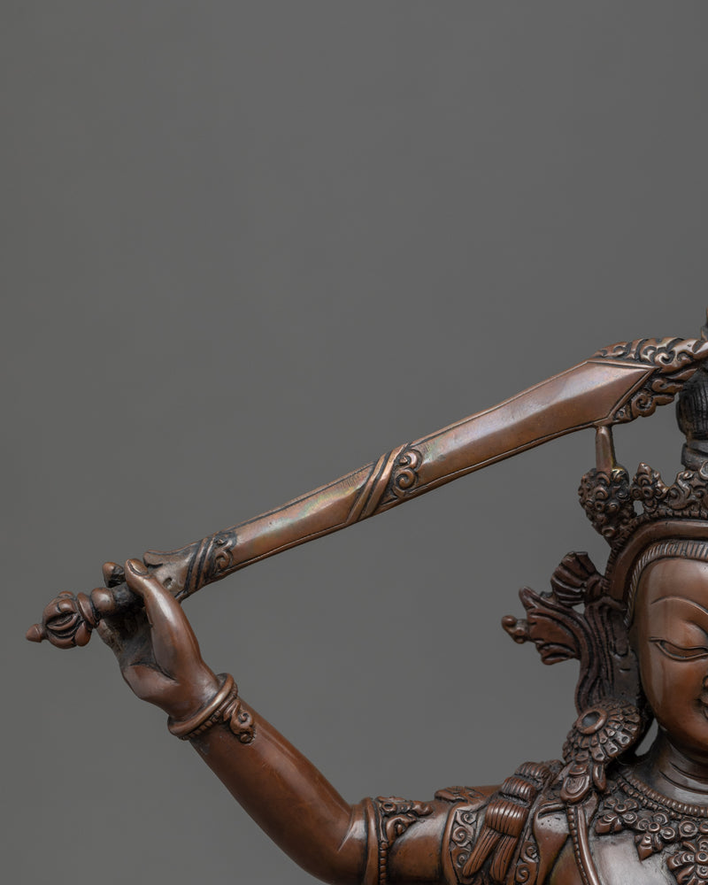 Rare Manjushri Statue | Handmade Buddhist Art | Wisdom Deity