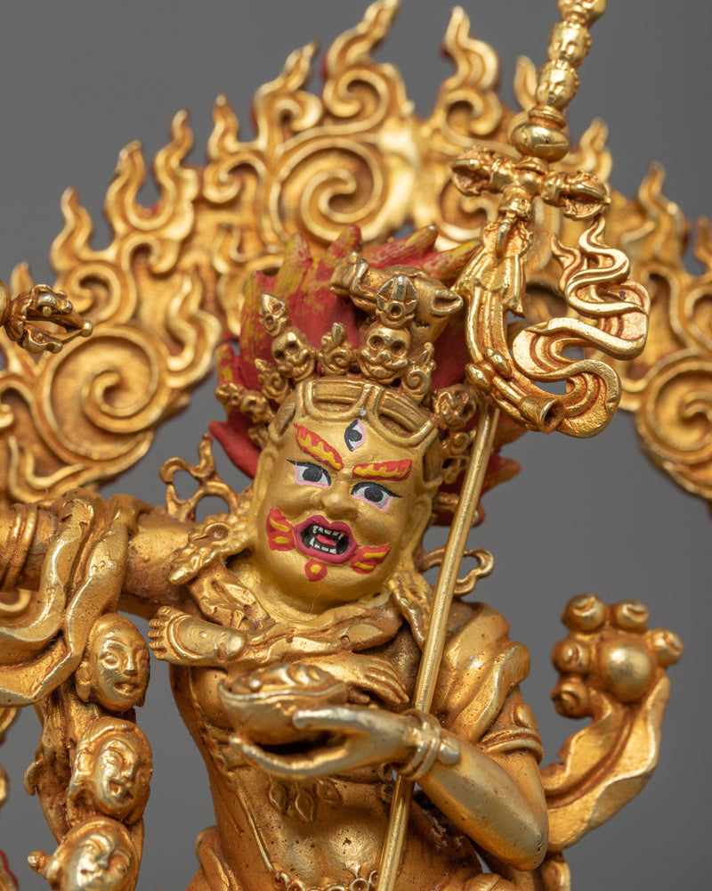 Mini Dorje Phagmo Sculpture | Gold Gilded Tibetan Art