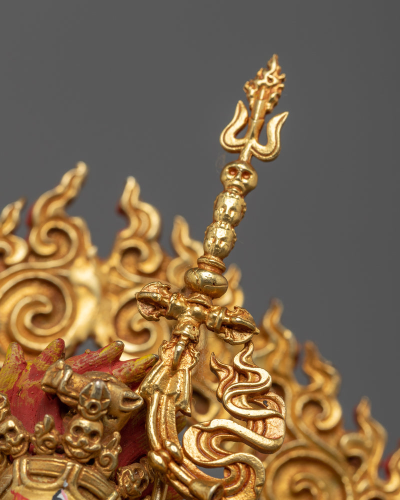 Mini Dorje Phagmo Sculpture | Gold Gilded Tibetan Art