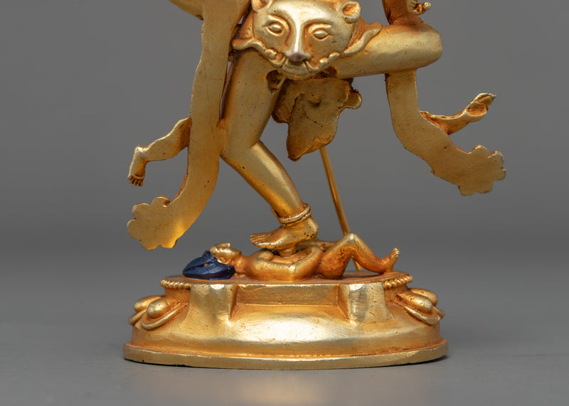 Mini Dorje Phagmo Sculpture | Gold Gilded Tibetan Art