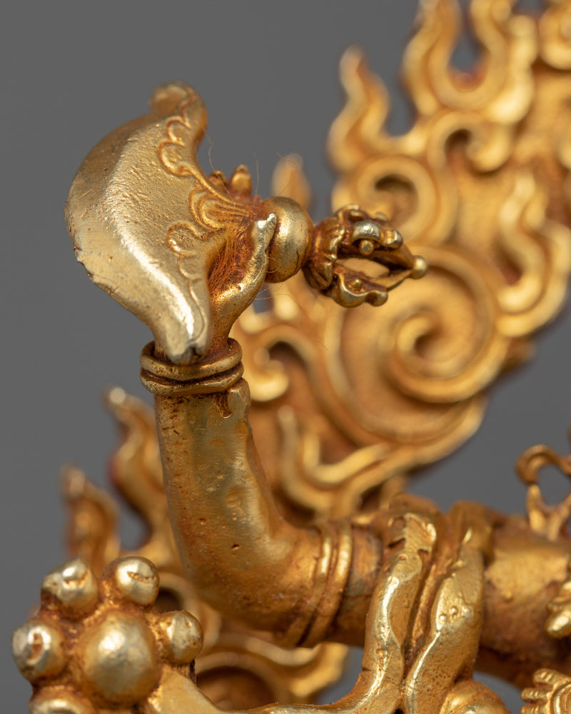 Mini Dorje Phagmo Sculpture | Gold Gilded Tibetan Art