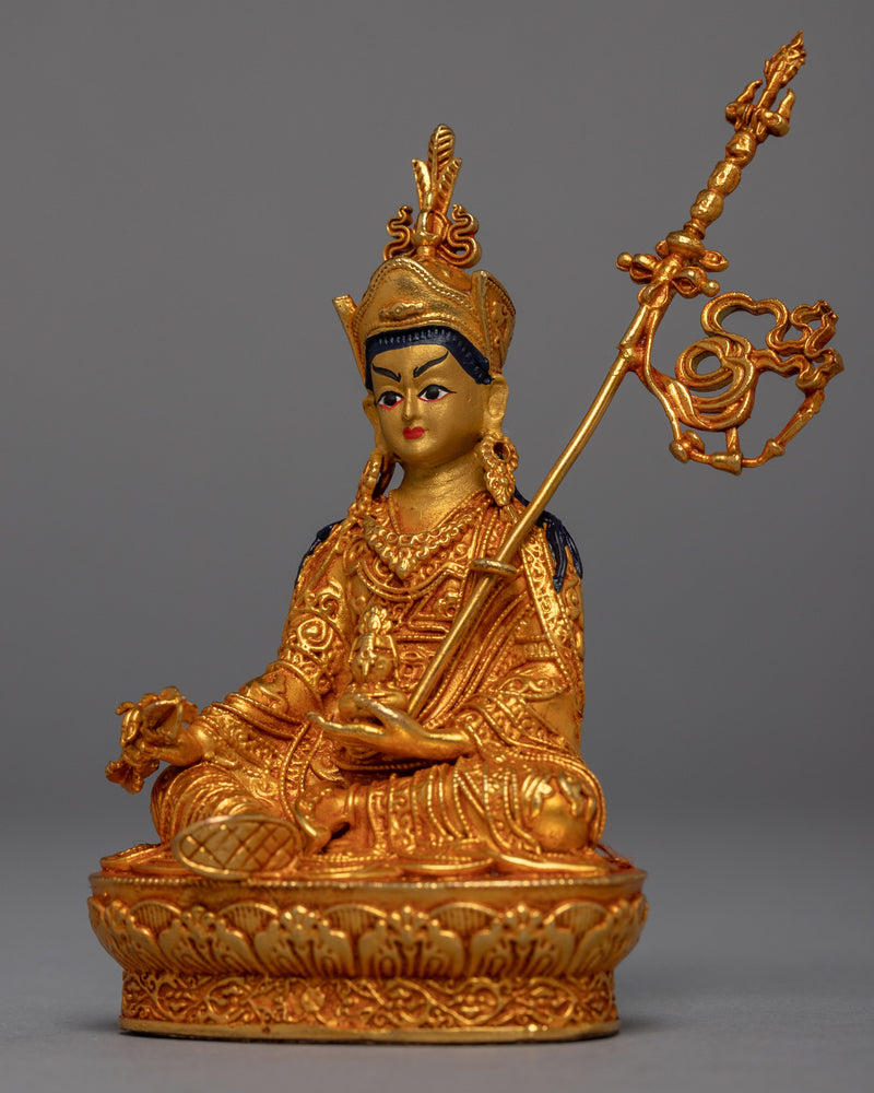 Guru Padmasambhava Copper Sculpture | Traditionally Crafted Tibetan Statue