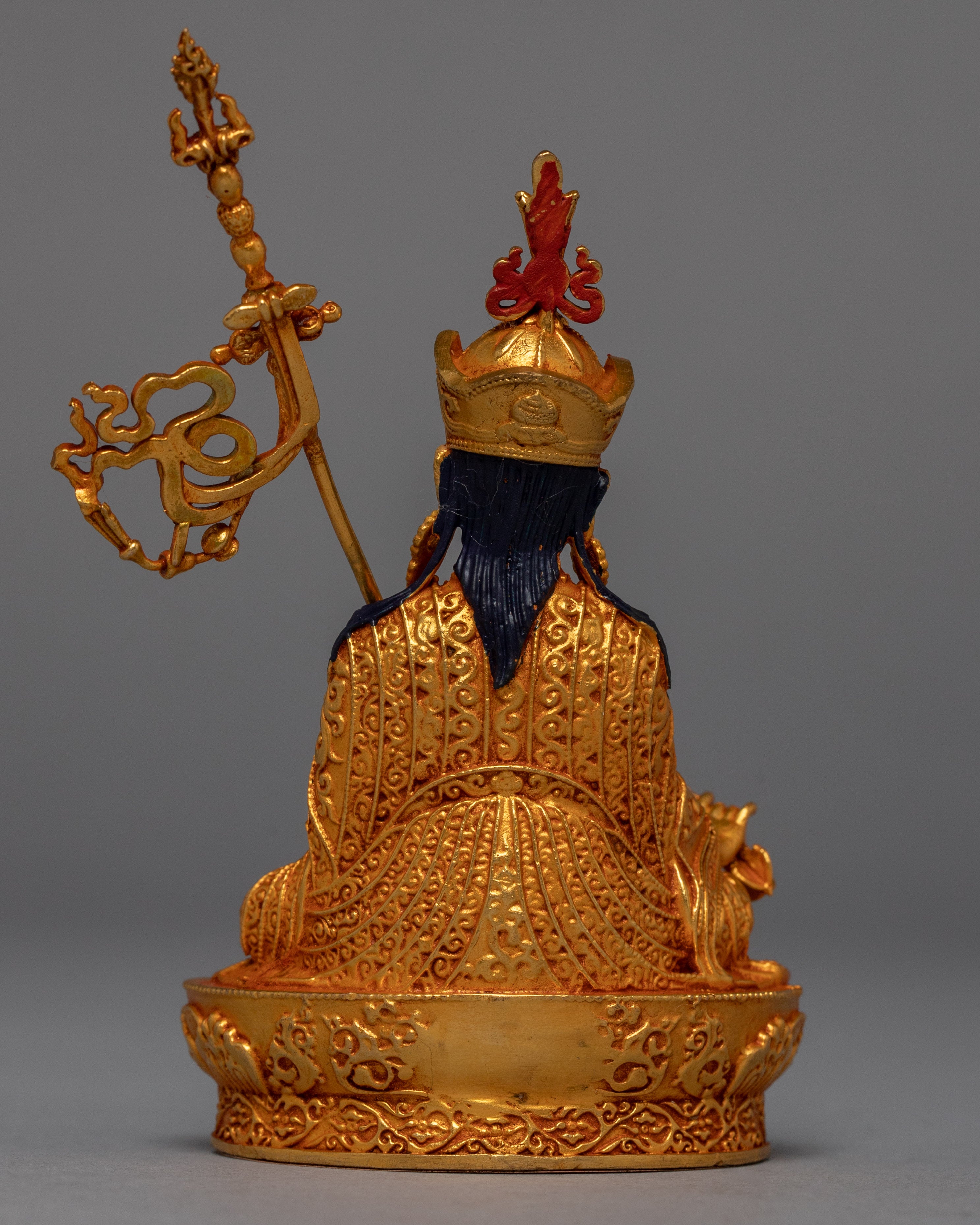Guru Padmasambhava Copper Sculpture | Traditionally Crafted Tibetan Statue