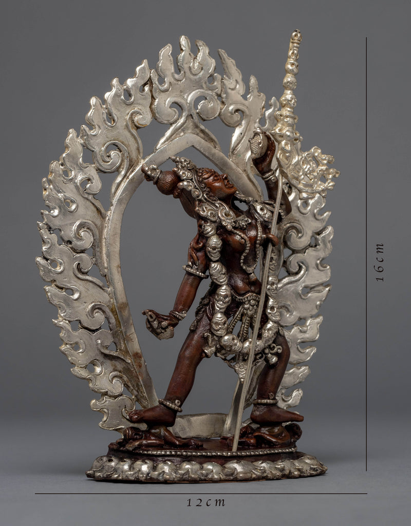 Maitri Vajrayogini Sculpture | Silver Plated Himalayan Art