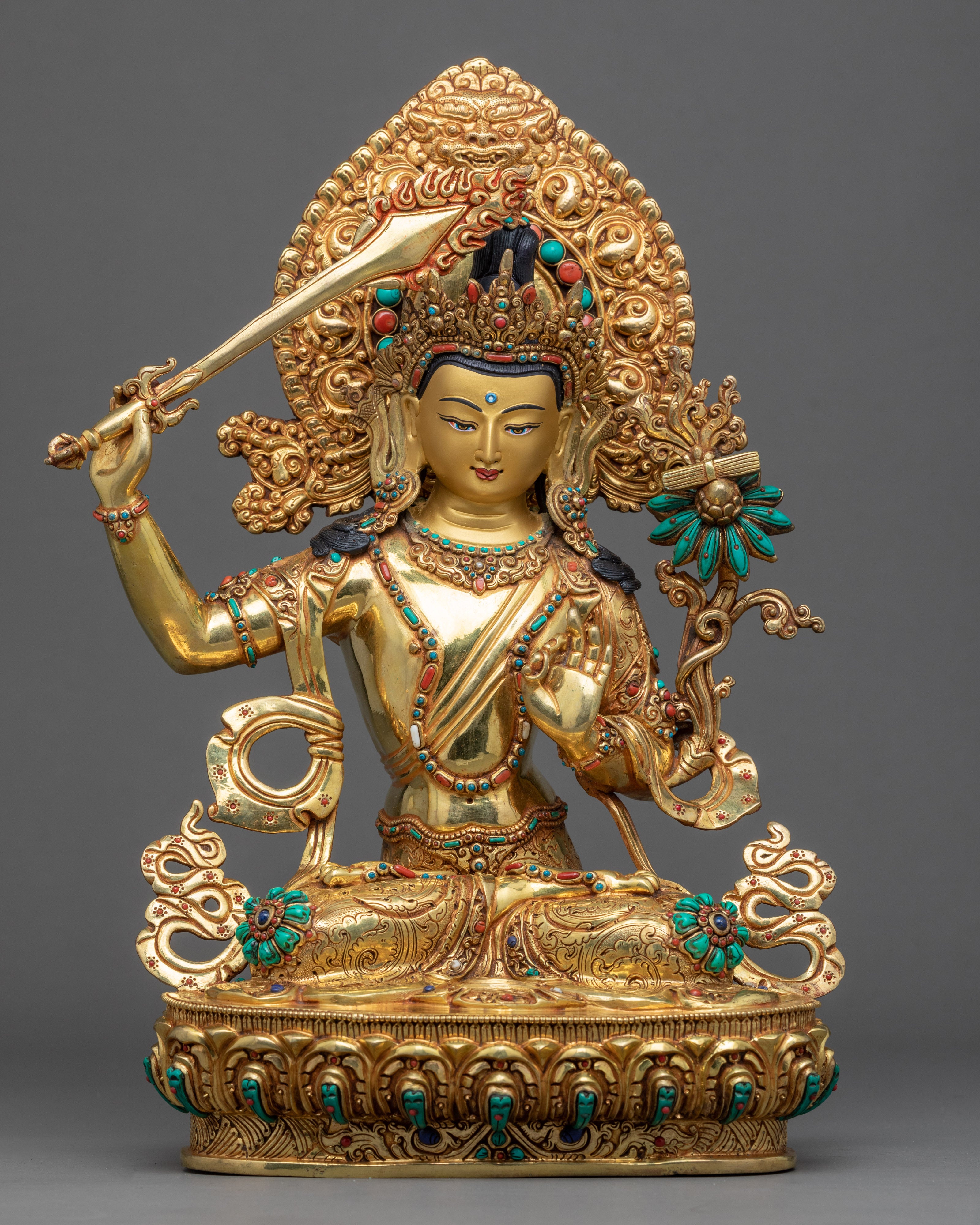 Bodhisattva Sculpture Altar Set | Traditionally Crafted Buddhist Statue Set