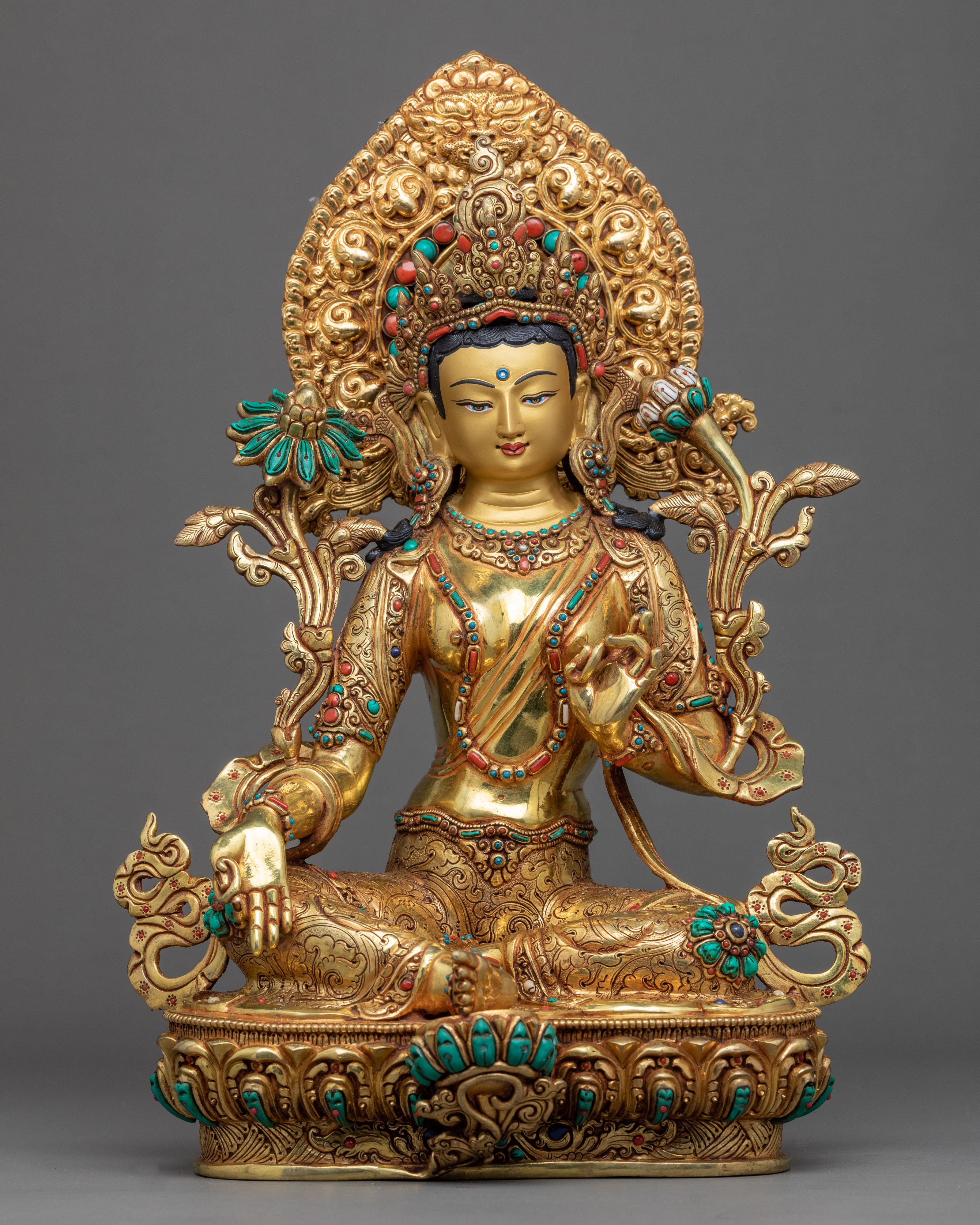 Bodhisattva Sculpture Altar Set | Traditionally Crafted Buddhist Statue Set