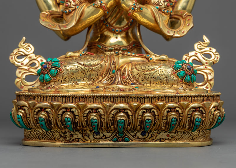 Bodhisattva Sculpture Altar Set | Traditionally Crafted Buddhist Statue Set
