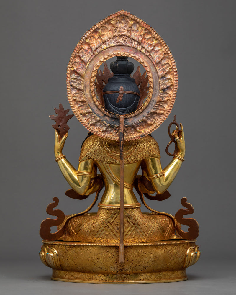 Chenrezig Gold Plated Sculpture | Bodhisattava of Compassion