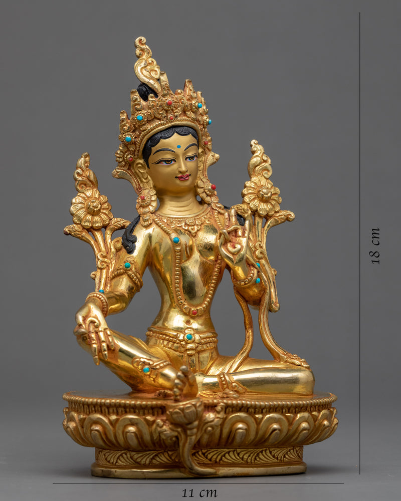 Gold Gilded Buddhist Art Tara Statue | Buddhist Mother of Compassion