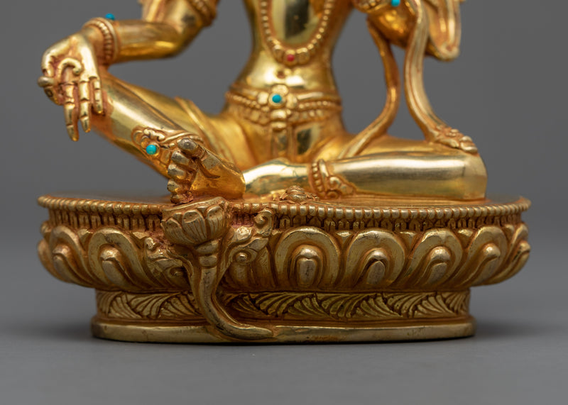 Gold Gilded Buddhist Art Tara Statue | Buddhist Mother of Compassion