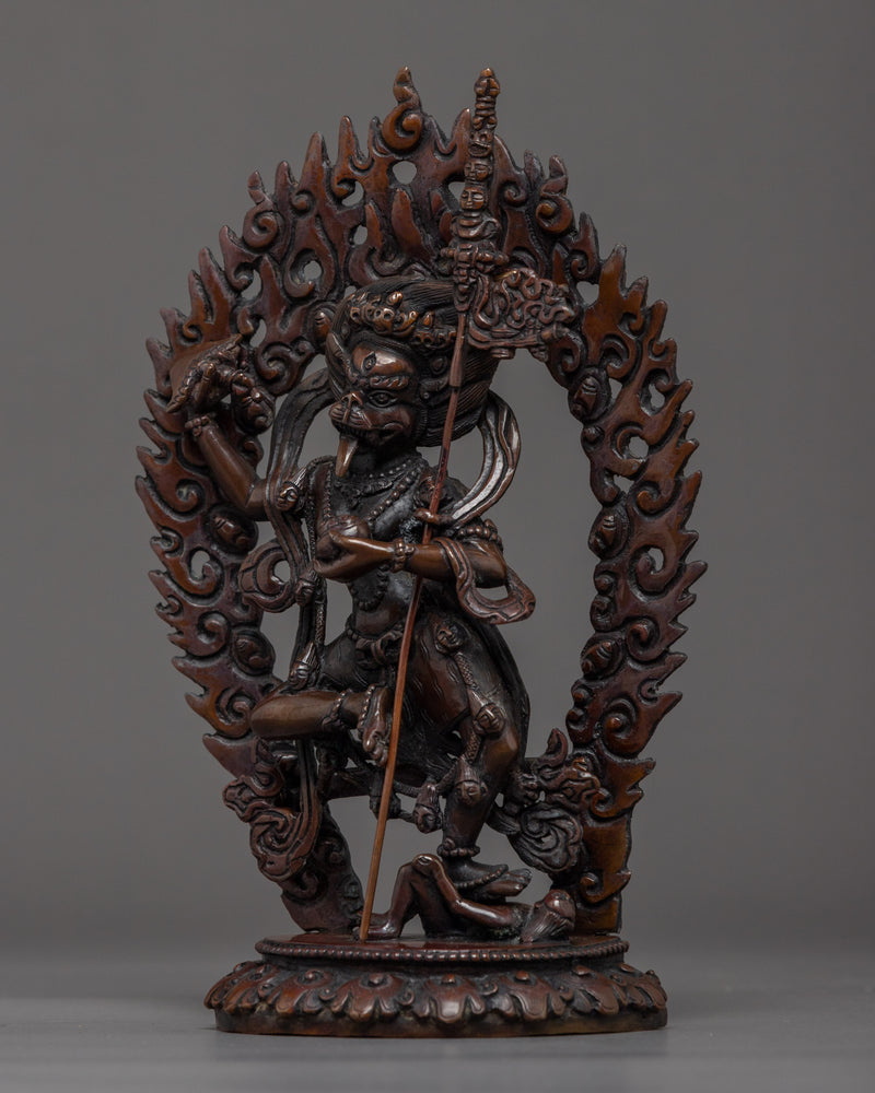 Simhamukha Sculpture Lion Headed Dakini | Hand Carved Himalayan Art