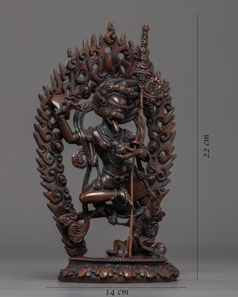Simhamukha Sculpture Lion Headed Dakini | Hand Carved Himalayan Art