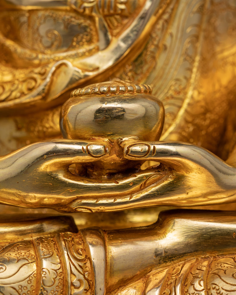 Amitabha Buddha Statue Nepal | Gold Plated Himalayan Art