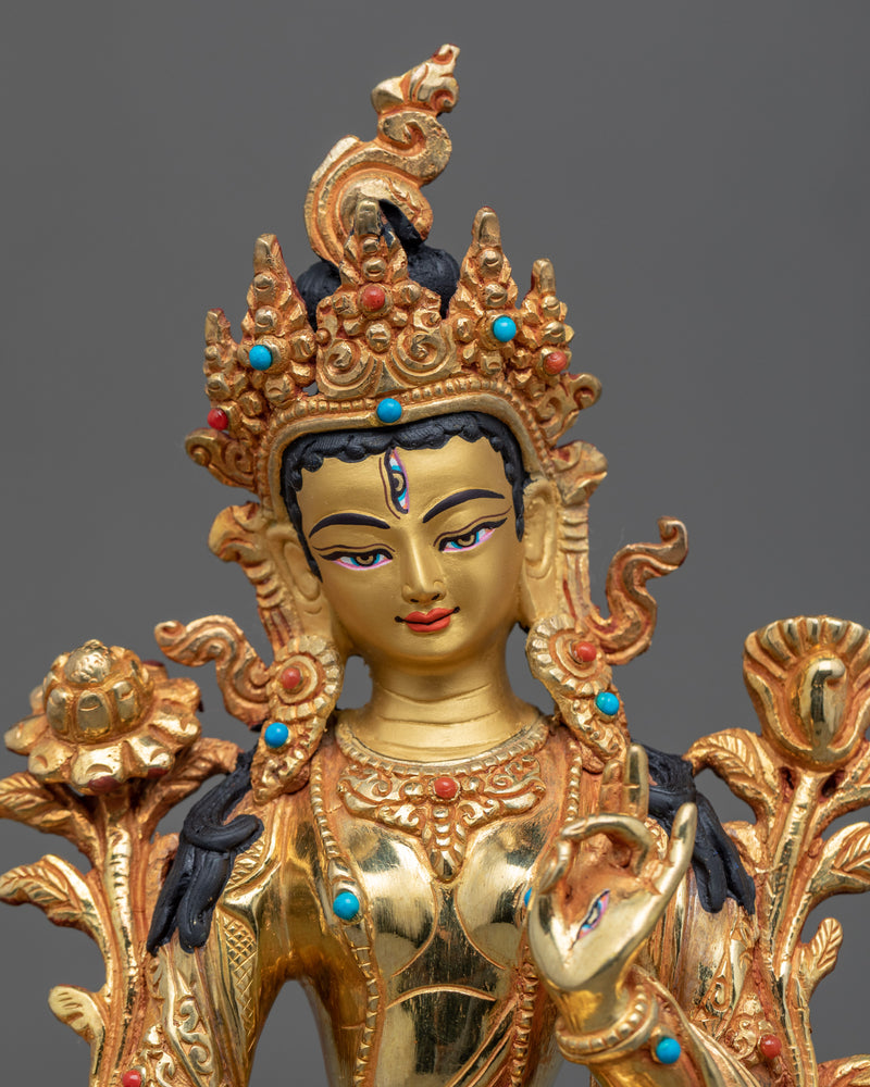 Buddhist White Tara Statue | Female Long-Life Deity