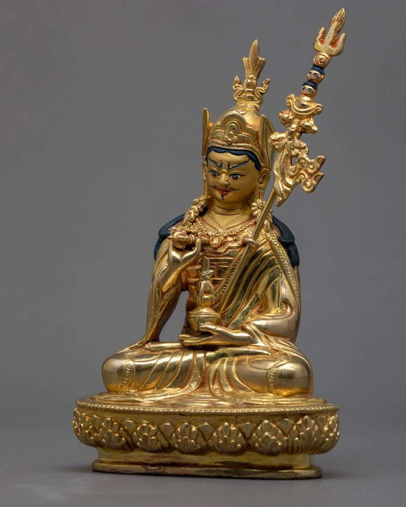 Semi Wrathful Guru Rinpoche Sculpture | Hand Carved Precious Guru