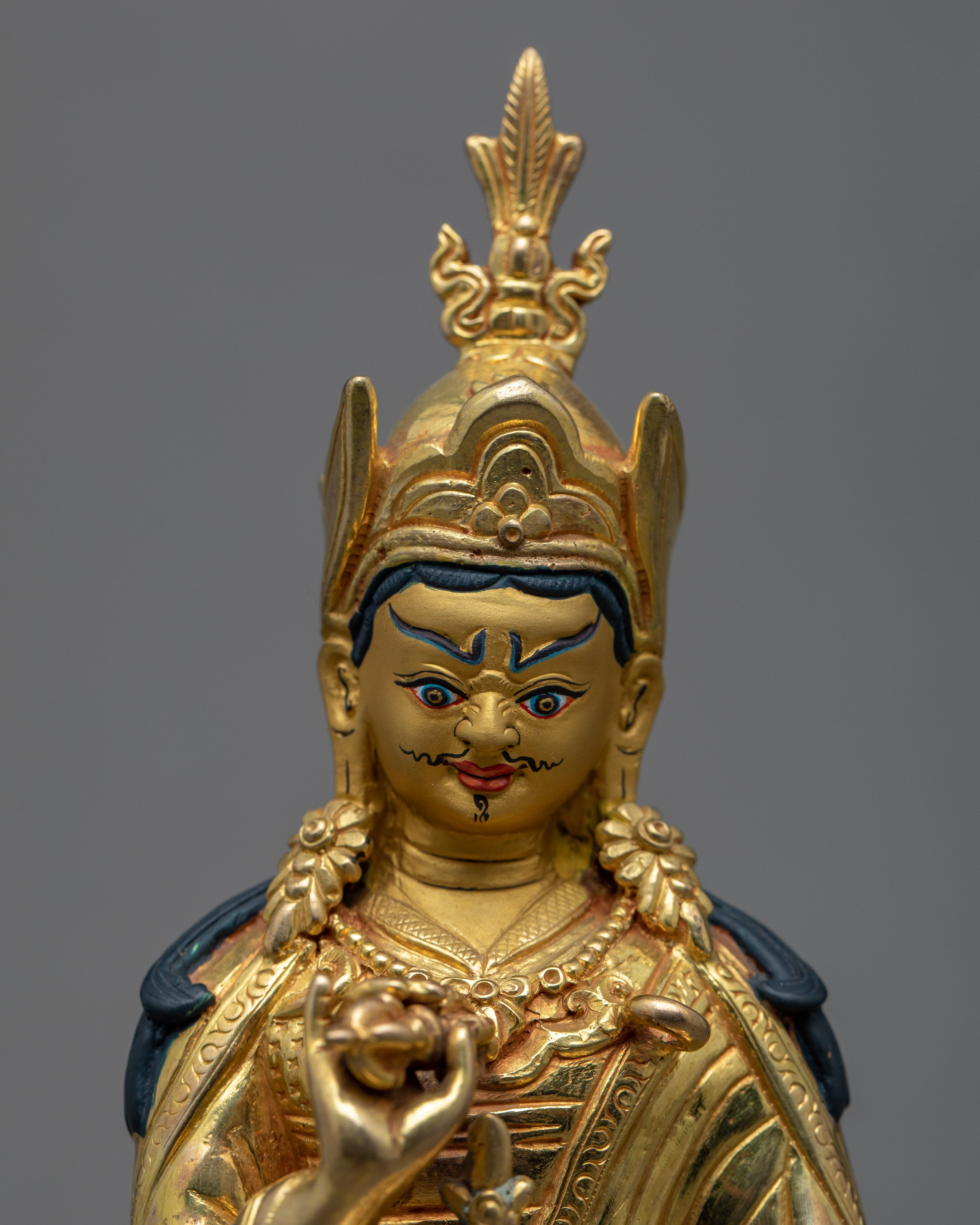 Semi Wrathful Guru Rinpoche Sculpture | Hand Carved Precious Guru