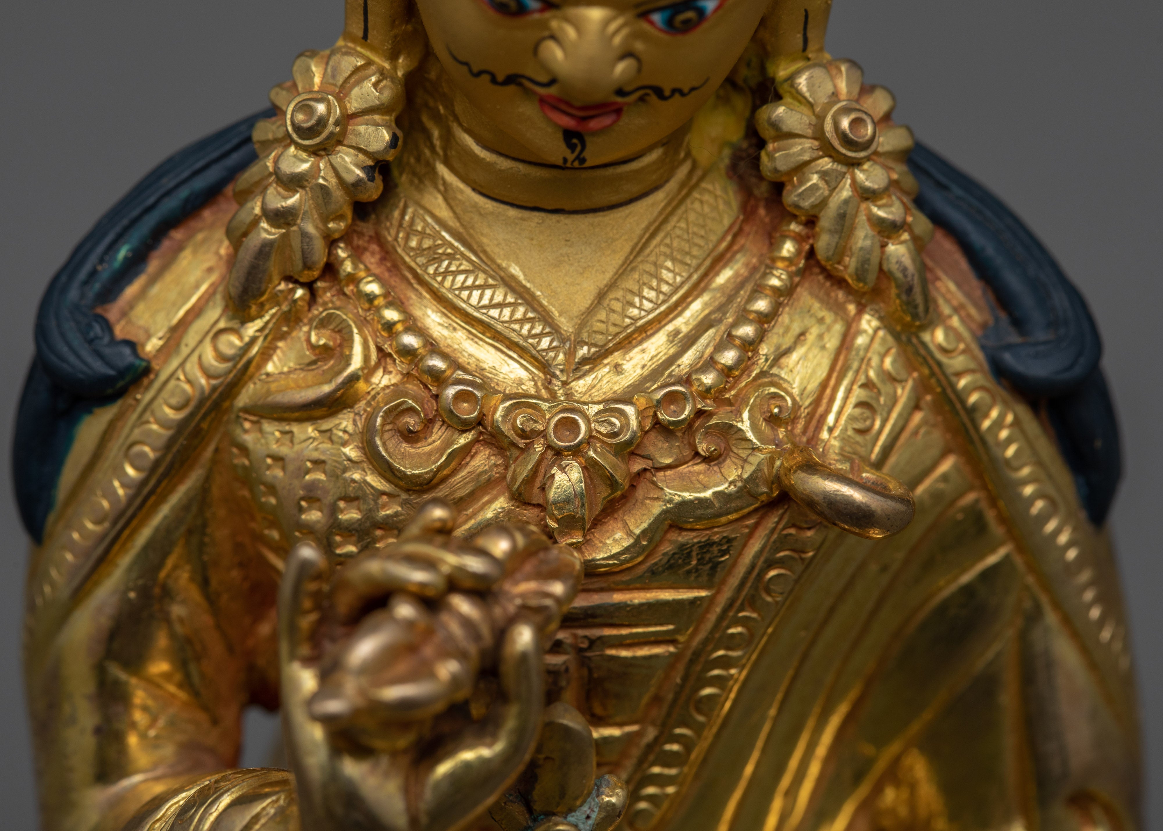 Semi Wrathful Guru Rinpoche Sculpture | Hand Carved Precious Guru