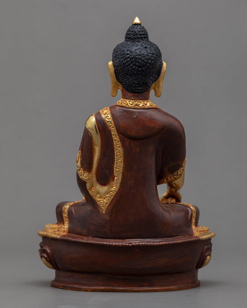 Gautama Buddha Gold Plated Sculpture | Tibetan Buddhist Art