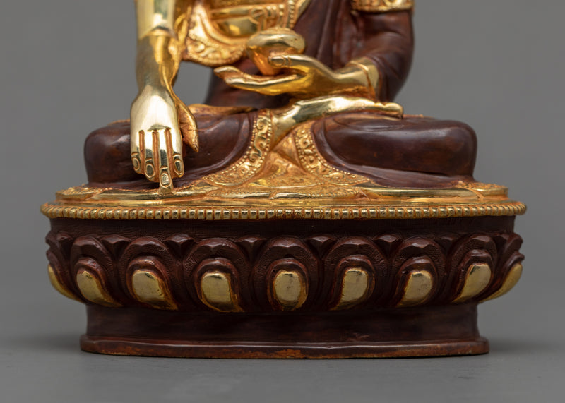 Gautama Buddha Gold Plated Sculpture | Tibetan Buddhist Art